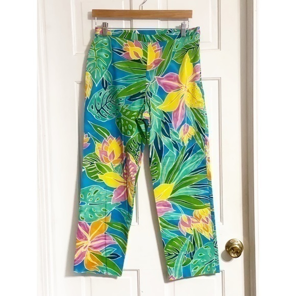 Vintage 90’s Ralph Lauren Tropical Floral Cropped Capri Pants - Picture 1 of 5